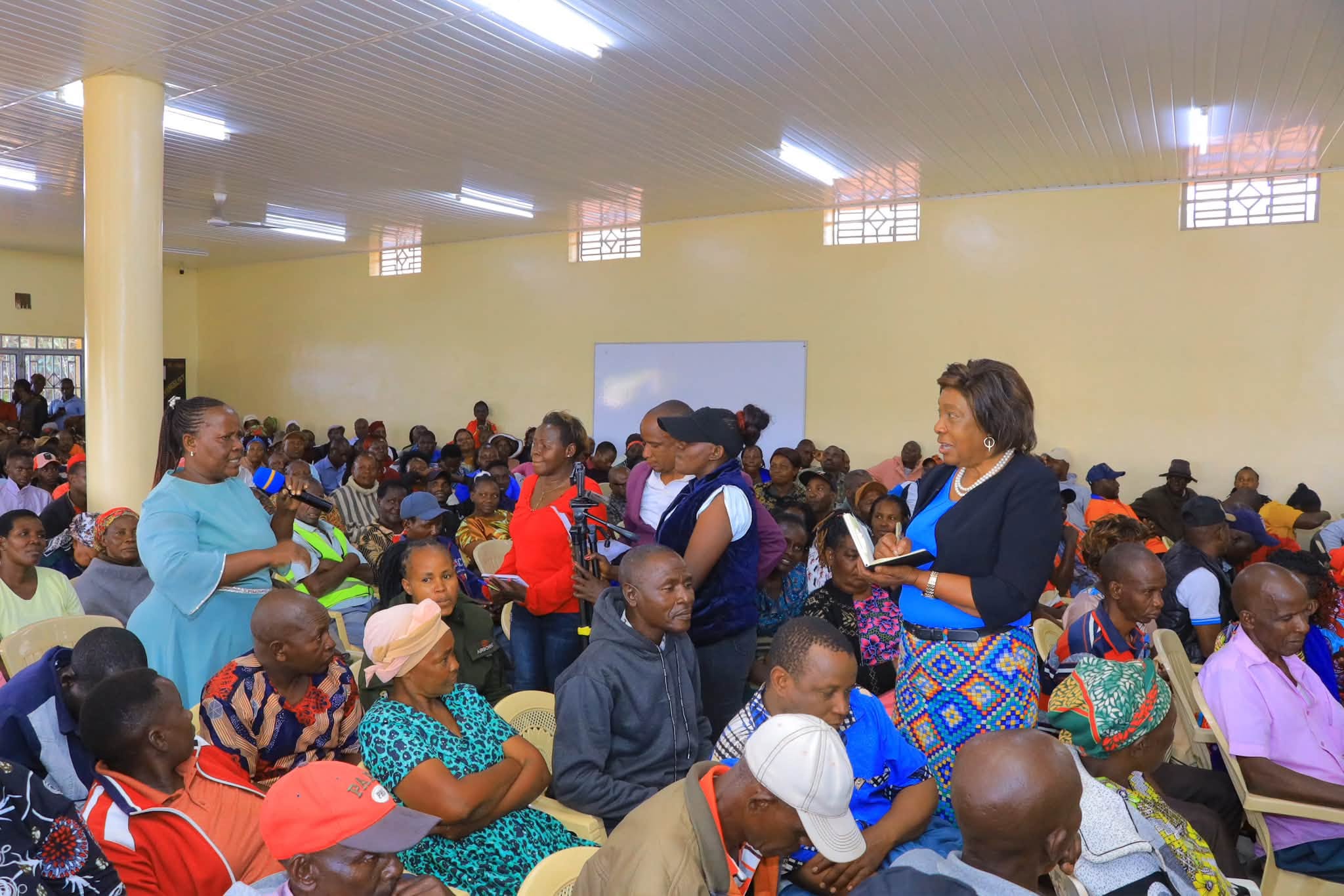Charity Ngilu at a community meeting in Kitui